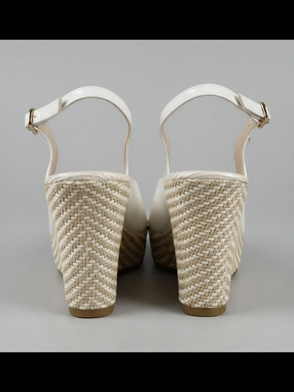 Women’s White Peep-Toe Platform Wedge Slingbacks
